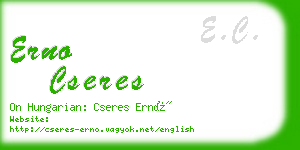 erno cseres business card